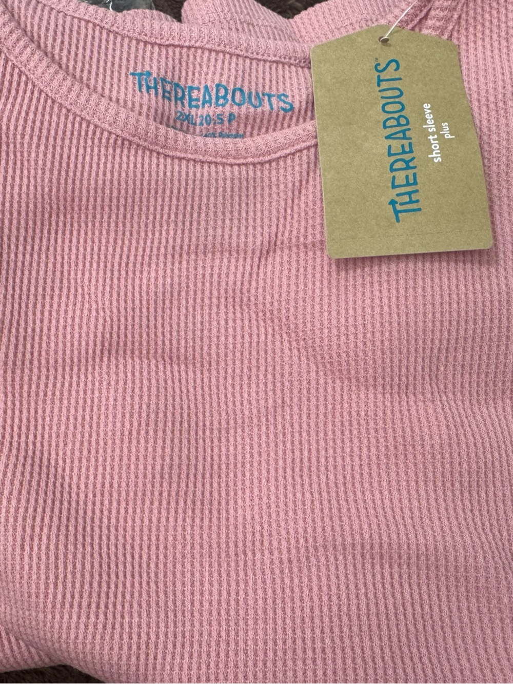 Thereabouts Pink Ribbed Short Sleeve Tee - Kids